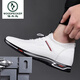 Holzpecker-Herrenhöhenhöheschuhe unsichtbare innere Höhe Erhöhen Sie 6 cm atmungsaktives Sommer Casual White Schuhe Erhöhung 8 cm Geschäft Herrenschuhe Lederschuhe 898 Weißes Leder + (6 cm Höhe erhöhen) Four Seasons 40