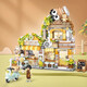 Lizhi (Loz) Chinese style folding street view building blocks bear coffee assembly panda teahouse high-value construction shop 1389/tea combination