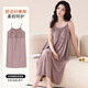 Bunte Edelsteine ​​koreanische Version Einfacher modaler Farbe Baumwolle Hosenträger Nachthemd Sommer lange Heimkleidung 160 (m) One Size 11304