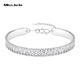 Miss JuJu pt950 sparkling platinum streamer bracelet women's platinum brushed open bracelet weighs 12.5-12.7g and is about 7mm wide