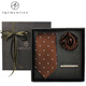 T / vingt ans French Polka Dot Brown Silk Tie à rythme des hommes Brown Brown Men's Formeal Weffice Retro Retro Mariage Tendance Cravate + Pocket Pocket Veste Tie Boîte cadeau