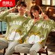 Antarctic pajamas couple long sleeve pure cotton suit spring and autumn Korean style thin cute large size cover full cotton home clothing 9921 M women_