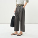 
LESS [same style in the mall] 2025 summer new wool casual straight cutout pants for women 2P4E13660 367 deep tea green L