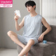 Modal Summer New Herren Pyjamas Herren Dünne einfache ärmellose Weste Shorts Cool atmrede und Traaceless Home Clothing Set 9207 L