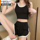 莫代尔睡衣女夏季网红时尚家居服2025一整套莫代尔运动服套装女外穿 背心套装 12035 米白 XL 建议110-125斤