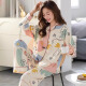 Kpdwfms纯棉睡衣女春秋季长袖开衫全棉四季款家居服两件套装 NSALM-QZ9227 XXL(建议体重131-145斤) 均码