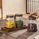 Genas glass tea jar transparent sealed jar household high-end storage tea storage jar coffee bean powder white sugar storage bottle