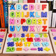 Disney ABCD Letter Toy Hölzer Zahlen Kindererkennungsnummer Pinyin 26 Englische Holzbrett Puzzle Baustein Spielzeug Kleinbuchstaben