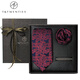 T&Twentiesvintage真丝男士领带结婚正装商务新郎红色复古婚礼酒红色桑蚕丝 真丝领带+袖扣1对+领带夹穿