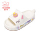 Fuluomi girls' summer indoor soft-soled non-slip children's home bathing slippers off-white 25 (25/26)