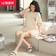 Hengyuanxiang 2025 Neue Pyjamas für Frauen im Sommer Pure Cotton Short Sleeve Shorts Dünne Sommer Baumwolle können außerhalb von Heimbekleidungsanzug für Frauen YZ-9885 m getragen werden [Empfohlen 80-100jin [Jin gleich 0,5 kg] tragen]