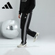 Adidas (adidas) Marque latérale à trois doutes sportives décontractées hommes et femmes pantalon droit automne noir et blanc xl