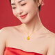 Lao Fengxiang Good Luck Lotus Gold Necklace for Women 18K Gold Pendant Wedding Anniversary Gift for Girlfriend and Wife’s Birthday 18k Lotus Pendant + Free 925 Silver Chain