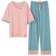 Jinrenchu-Pyjamas für Frauen im Sommer 2025 Neue pure Baumwolldünne lose Hauskleidung kurzärmelige Hosen lässige Outfits Fundenkean 7374 Single-Size M hindeutet 8 80-105jin [Jin gleich 0,5 kg]