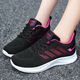 Women's shoes 2025 casual soft sole sneakers breathable single shoes flying mesh shoes running shoes 831 black 37