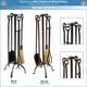 Minuteman International English Countryside 5-piece Wrought Iron Fireplace Tool Set Graphite WR-26