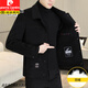 Veste en laine de laine de luxe Pierre Cardin Pierre pour hommes Hiver Couteau en nylon double face à double face veste en laine intérieure amovible pour hommes Laine de laine kaki épaisse XL (recommandée 120-135 Jin [Jin est égal à 0,5 kg]))