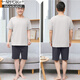 Pajamas de père d'âge moyen et âgé modal pour les hommes en été mince en coton pur short plus grande taille vêtements de maison décontractés 13603 # Couleur de peau pure short en coton xl [suggéré 120-140jin [Jin est égal à 0,5 kg]]]