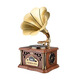 HUIYIZHIYIN retro gramophone speaker all-in-one music player large speaker high-end small audio ornaments vinyl record player walnut color rechargeable and plug-in dual-purpose rotating turntable (free U disk