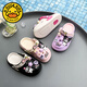 
G.DUCKKIDS Kulomi Girls Slippers 2025 New Summer Children's Two-Weared Cave Shoes Girls Soft Sole Baotou Beach Sandals White 24 -25 Sizes