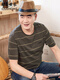 Lomon Daddy Sommer Sommer Kurzarm T-Shirt Herren Vatertag Kleidung rund Hals mittleren Alters und ältere Männer halbe Ärmel CJ9904 Blau M 165/M.
