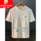 Pierre cardin 2025 new ice silk embroidered short-sleeved T-shirt for men's summer white thin simple T-shirt casual half-sleeved top White 7 printed JSW9921 M suitable for 90-108 Jin [Jin equals 0.5 kg]