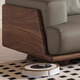 
Yushe Wooden Solid Wood Sofa Light Luxury Style Living Room Sofa Black Walnut Inline Sofa 681#