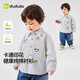 Dudujia 100% cotton baby shirt spring and autumn children's cartoon shirt autumn casual boys autumn tops off-white 100