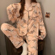 S.SOFEA PAJAMAS DE PAJAMAS MUJERES Estilo coreano Ins Mangas largas Pantalones de ropa para el hogar F3527-175 L