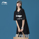 Camiseta de manga corta para hombres y mujeres Li Ning (Li-Anning) para hombres y mujeres, la misma ropa deportiva de verano, algodón de algodón transpirable para algodón de algodón de mangas casuales