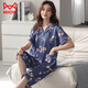 Cat man (MiiOW) pajamas for women in summer short-sleeved cropped pants cardigan cotton lapel loose large size casual home clothing set can be worn outside NX9893 M women