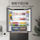 Haier produces Tongshuai refrigerator 500 liters ultra-thin zero-embedded cross-door four-door double-door frequency conversion first-class energy-efficient air-cooled frost-free household refrigerator 529 colored crystal glass Mulan brown + 594mm thin zero-embedded + EPP net system