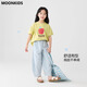 Шалов для девочек Moonkids Лето 2025 г. Новые детские пленки из чистых хлопковых хладнокровных брюк с широким носом для девочек летние тонкие комальные штаны 19103 Зеленые короткими рукавами + 15273 синие скимитарные брюки 170 см.