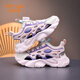 Del Hui Chaussures pour enfants pour garçons Mesh Sandales sportives respirantes pour femmes Middle et Big Children's Running Chaussures 2025 Été Nouveau cadre Chaussures Femmes résistant aux usurs D9926 Pink Purple Single 28 Longueur intérieure 17,8 cm Longueur de pied 16,8 cm