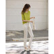 
Demana [Low Calorie Daily] Spring and Autumn Simple Wind Ice Wire Round Neck Middle Sleeve Cardigan Comfortable Meat Cover Sweater Women's Top