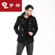 Mengjiao men's retro wool wool jacket slim double-breasted wool coat trendy thickened warm men's short jacket winter black M