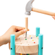 MPPMCK Montessori teaching aids Early education wooden nail knocking hammer pile driving table toys 1-6 year old children concentration training round 5 color nail knocking table [Career teacher]