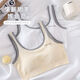 Modal Girl Underwear Junior High School Etudans and Girls in Youth Development Stage Tube Top Sports Gite Without Steel Ring Bra [831: Yellow + Pink + Green] trois pièces S 70-90Jin [Jin est égal à 0,5 kg]