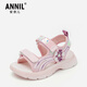 Annil Girls Sandals Summer 2025 New Summer Girls Princess Open Toe Soft Sole Sports Children's Beach Shoes 6292 Pink 30 19.2cm/Suitable for feet 18.2cm long