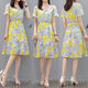 FHHUABD23 Sommer neues Chiffon Blumenkleid mit Temperament Taille und fettem Kleid 1105# L 105-115Jin [Jin ist 0,5 kg]