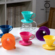 Midelei hand-brewed coffee filter cup dopamine series resin V60 drip filter filter paper conical funnel No. 01 shiny orange 1-2 people, including 50 filters
