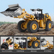 Huina model alloy engineering vehicle 1 50 loader truck bulldozer forklift static model hinged alloy inertia car model toy 1 50 alloy loader truck model 7714-1
