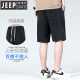 JEEP SPIRIT summer five-point pants men's thin ice silk denim shorts straight-leg trendy breathable cool feeling thin Tiansi casual mid-sized pants 1049 black M (90-105Jin[Jin equals 0.5 kg])