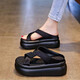 Sandalen für Frauen, die 2025 Sommer neu dick gestärkte Sandalen für Frauen mit kleiner Größe Freizeit am Meer bequem Strand schwarz 38