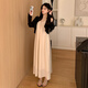 
Jingqi (JOYNCLEON) maternity suit spring and autumn 2025 new fashion loose strap suspender dress sun protection cardigan two-piece suit black cardigan + white apricot suspender skirt Jtz15606 XXL