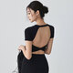 
Shercehman Yoga Clothing Backless Sports Top for Women's Summer Fixed Chest Pad Beautiful Back Pilate Short Sleeve Can We Wear Quick Dry Fitness Clothing Outside