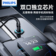飞利浦（Philips）车载充电器超级快充72W苹果15华为汽车点烟器一拖二转换插头4116