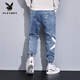 Playboy großer Größe Loose Jeans Herren Körperfit plus fetthünnungsfarben