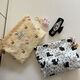 Vinoya clutch bag cat girl large capacity makeup bag portable small items storage bag travel headphone bag clutch bag little yellow cat clutch bag 21*0*17cm
