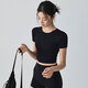 
Shercehman Yoga Clothing Backless Sports Top for Women's Summer Fixed Chest Pad Beautiful Back Pilate Short Sleeve Can We Wear Quick Dry Fitness Clothing Outside